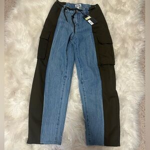 NWT Future Collective 2 tone barrel cargo  jeans